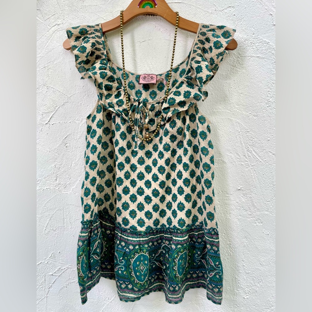 Juicy Couture Boho Flutter Sleeves Top 💕/ Hippie Boho Paisley Floral / Sm/Md